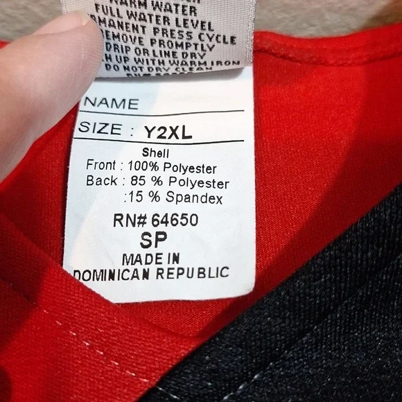 2 Piece Cheer Suit Costume FCA Tina Fey‎ Red Black Youth 2XL OR Womens XS/S - Picture 2 of 11